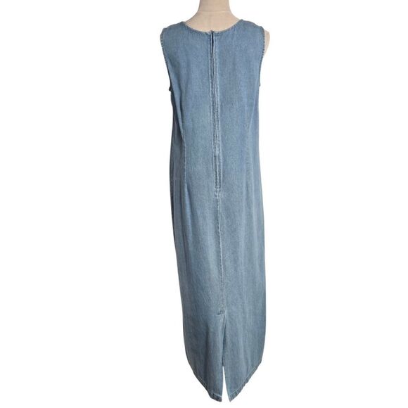 Country Wear Vintage Denim Patched Sleeveless Maxi Dress - Picture 5 of 8